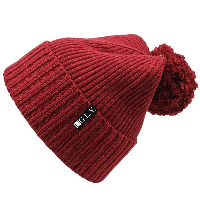 Red Puff Beanie